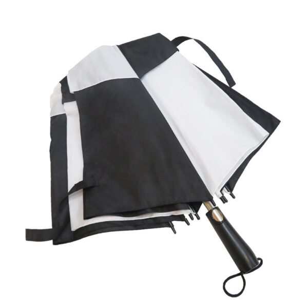 190T Pongee black white color big sized 2 Folded Umbrella