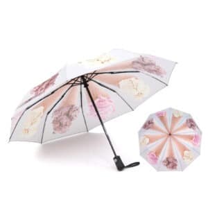 Amazon hot selling 3 folding auto open close Windproof telescopic compact Umbrella