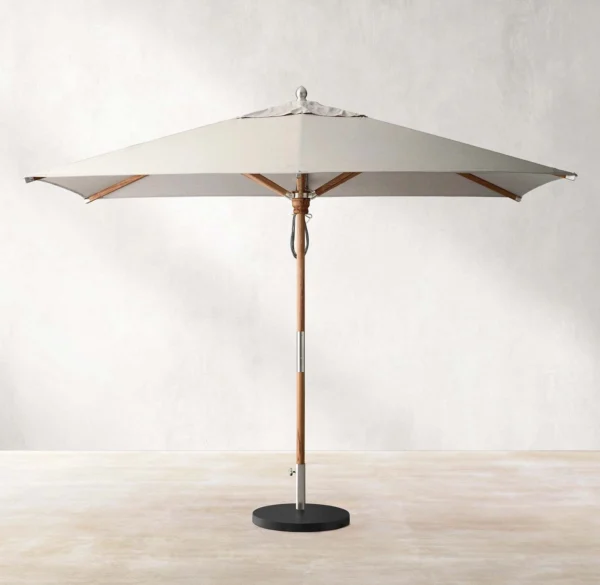 Robust wooden umbrella, providing elegant sun protection for outdoor spaces