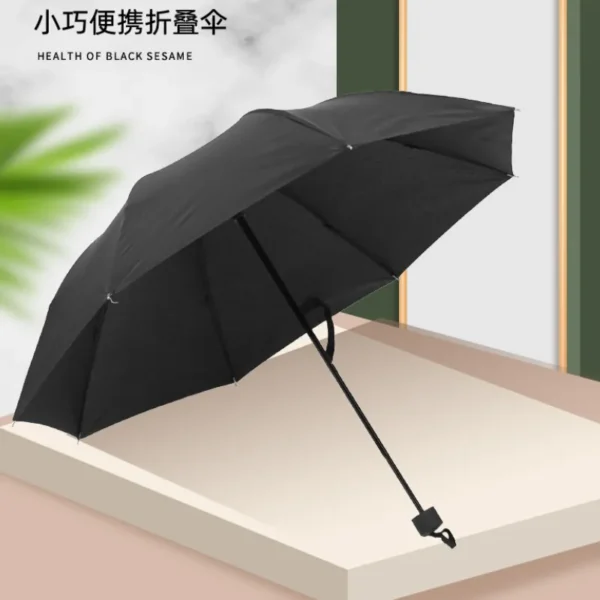 Bulk Wholesale Solid Color Weather Umbrella 8 Bone Impact Cloth Windproof Waterproof Manual Folding Portable Sun Rain Dual-Purpose Promotion Umbrella