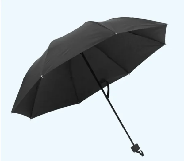 Manual Hand Open & Close 3 Fold Umbrella 8 Ribs Durable Impact Cloth Solid Color Lightweight Travel Rain Sun Dual Use Umbrella Bulk Wholesale