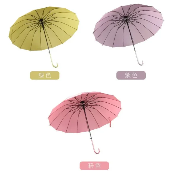 Men Classic Straight Pole Umbrella, 16 Ribs Wind Resistant Oversized Umbrella, Japanese Minimalist All Weather Umbrella for Outdoor Daily Use Bulk