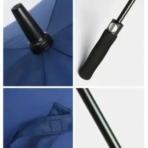 One-Click Automatic Long Handle Straight Umbrella, 8 Reinforced Fiber Ribs, Large Double Size Business Umbrella, Windproof Sun Rain Umbrella