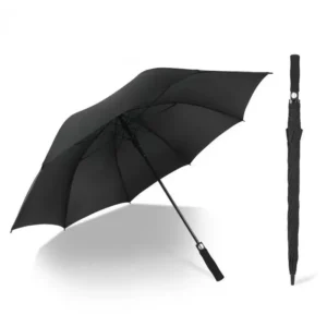 Oversized 8-Rib Full Fiber Straight Umbrella, One-Touch Auto Open, Wind Resistant Business Umbrella for 2 People, Rain & Sun Protection
