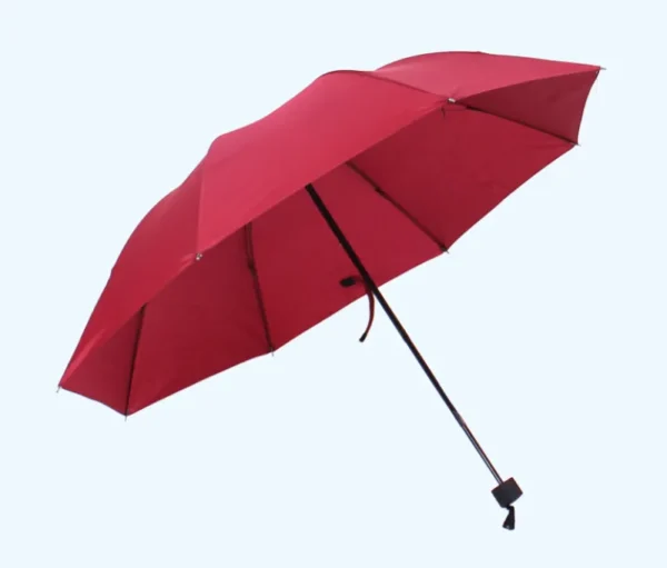 Portable 3-Fold Dual-Purpose Umbrella 8 Ribs Thick Impact Cloth Manual Opening Closing Solid Color Anti-UV Rain Sun Umbrella for Bulk Sale