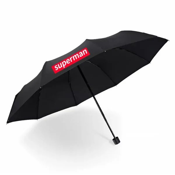 Promotional Gift 3 Fold Umbrella Manual Pongee Folding Umbrella Custom Logo Advertising Umbrella Wholesale