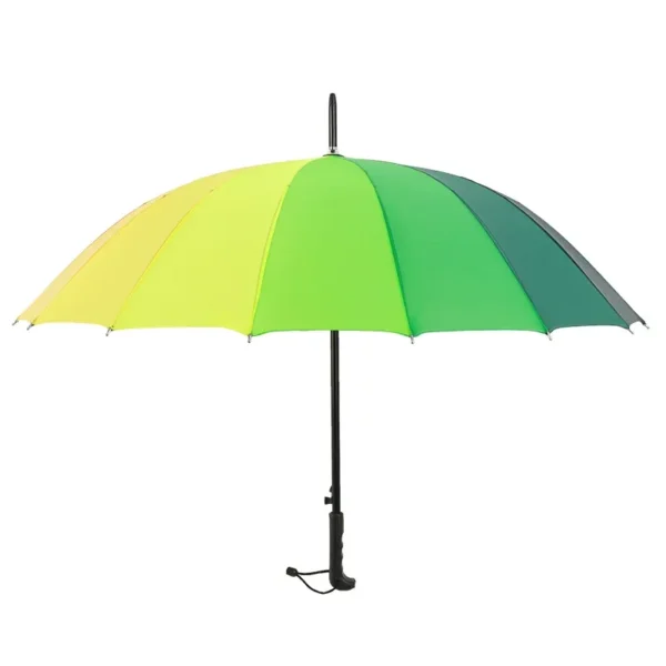 Wholesale 16 Ribs Rainbow Straight Umbrella, Automatic Open Large Long Handle Umbrella, Dual Person Business Promotional Umbrella for Insurance Giveaways