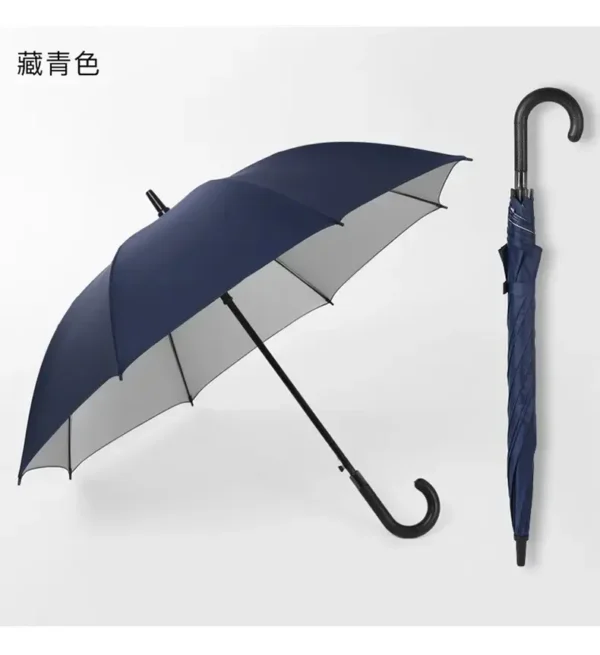 Custom Logo Hook Handle Umbrella 83cm Height High Strength Steel Shaft Sun & Rain Umbrella