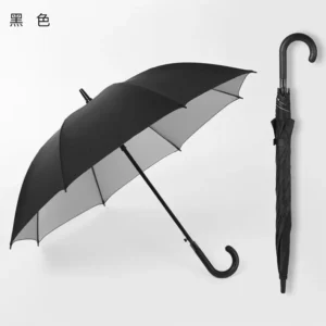 Hook Handle Custom Printed Promotional Umbrella 366g Silver Coated Pongee Parasol Hook Handle Custom Printed Promotional Umbrella 366g Silver Coated Pongee Parasol