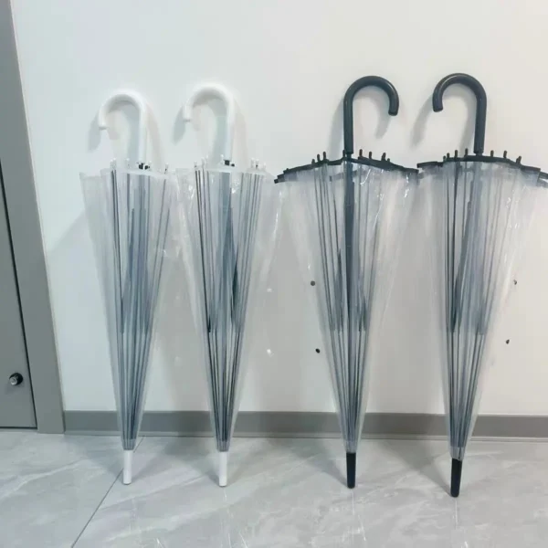 Oversized Dual-Person Transparent PVC Umbrella, Custom Logo Manual Straight Umbrella