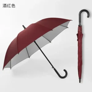 Wind Resistant Fiberglass Rib Umbrella Custom Logo Hook Handle Sun Rain Gift Umbrella