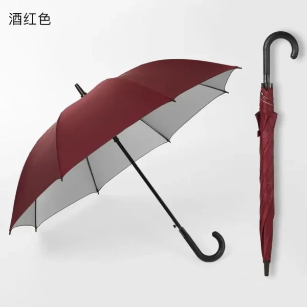 Wind Resistant Fiberglass Rib Umbrella Custom Logo Hook Handle Sun Rain Gift Umbrella